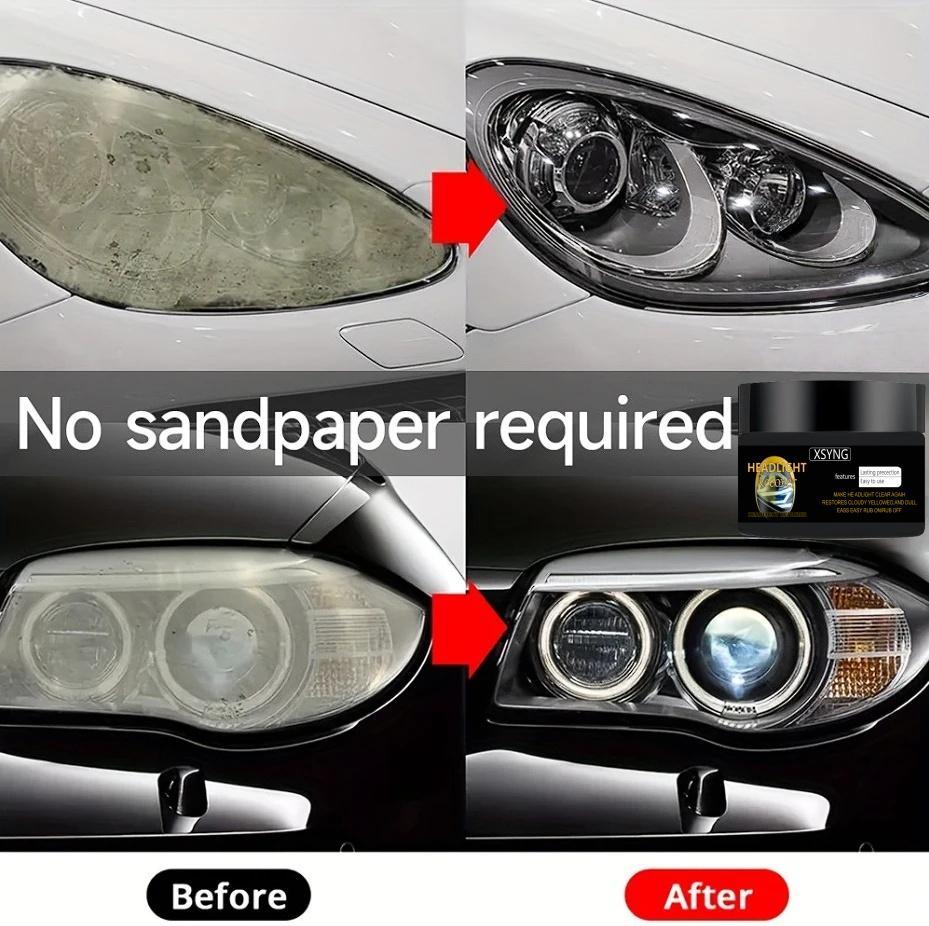 Renovace světlometů automobilu, čištění plastů pro redukci škrábanců, prevence žloutnutí krytů a zvýšení jasu