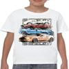 Shelby Cars Sketch Youth T-Shirt Mustang Racing American Muscle Car GT500 Cobra Performance Powered by Ford Kids