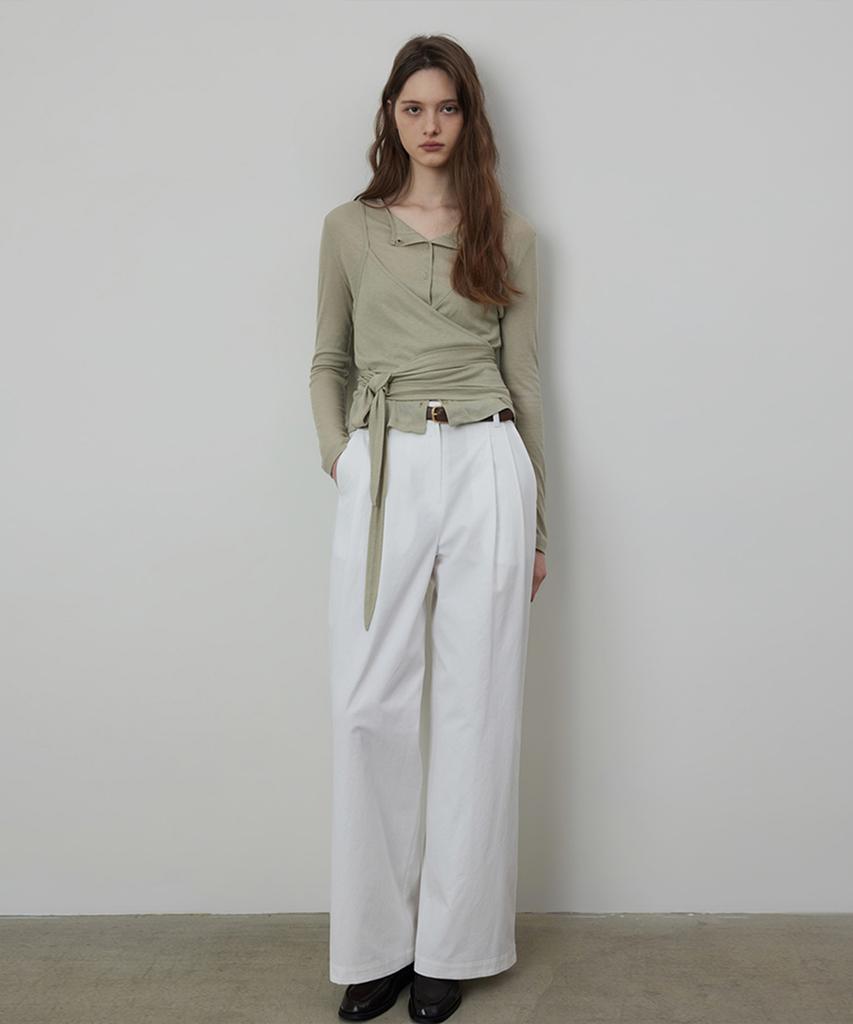 Kwinseulaebis Aiden Cotton Chino Tuck Trousers