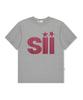 PAGESIISII Big Red Stripe Eye-Point Print Oversized Short Sleeve T-Shirt [3 Colors]