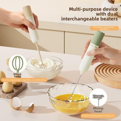 New Double-Way Handheld Whisk Cordless Portable Custard Frother Egg Beater for Coffee Lattes Soup