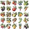 50-Piece Retro Fruit Transparent PET Stickers for Journals and Decoration