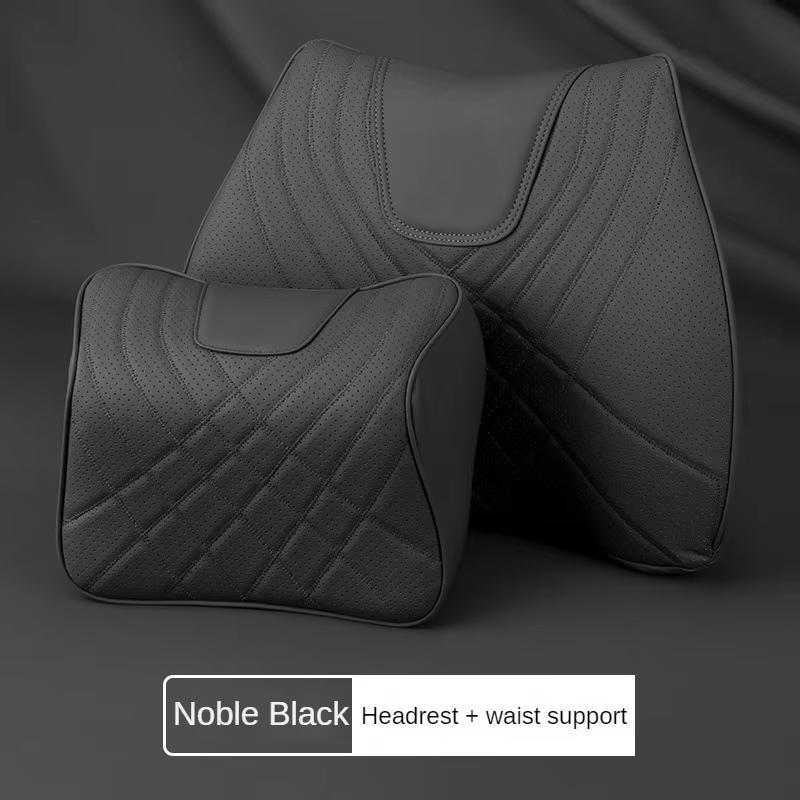 Breathale Car Neck Pillow Protective Leather Auto Lumbar Waist Support Car Headrest Neck Protective Seat Cushion Accessories