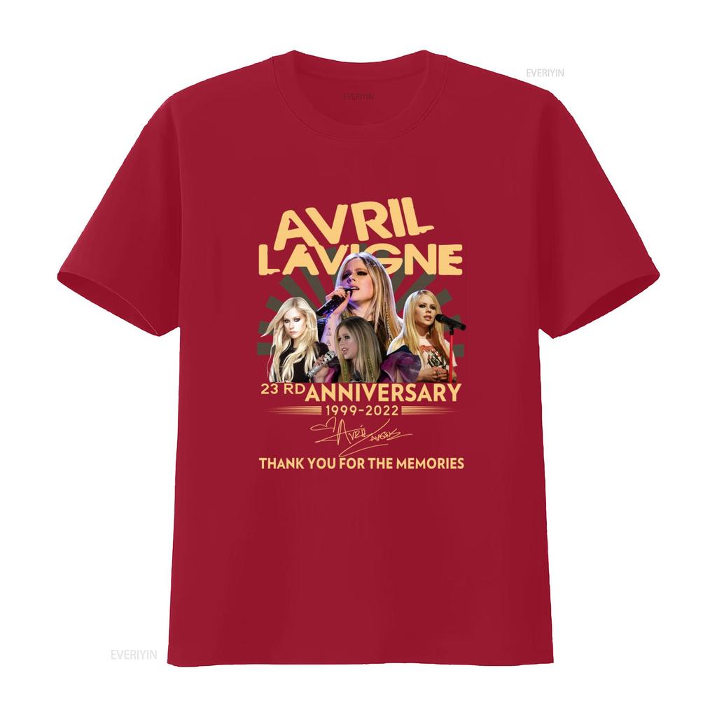 Avril Lavigne 23rd Anniversary 1999 2022 Thank You For The Memories Black T Shirt Full Size vintage Washed homme Stretched