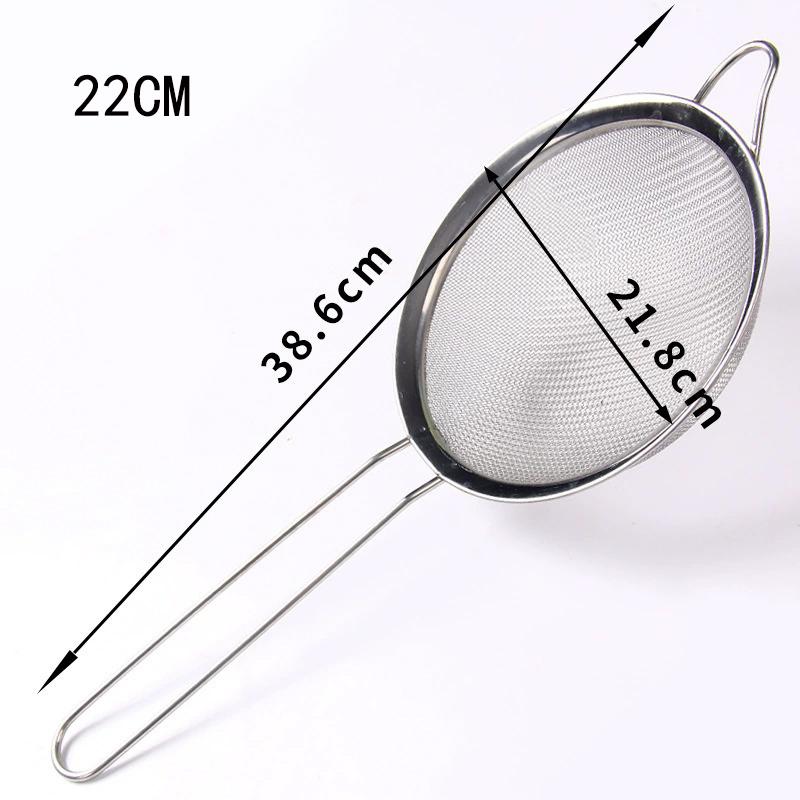 1PCS Stainless Steel Fine Mesh Food Strainer Sifter For Baking With Handle Flour Sieve Sifter Juice Soy Milk Baking Kitchen Tool