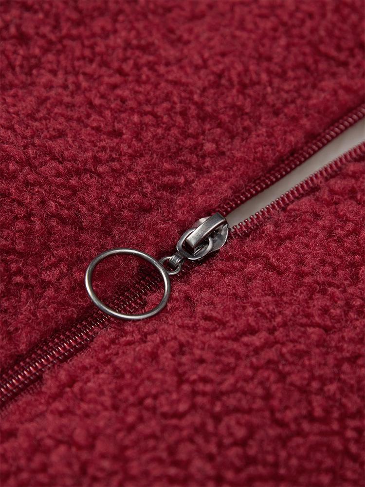 Autumn/Winter Cotton Padded Fleece Jacket for Middle-Aged & Elderly: Cozy Lamb Wool Coat for Grandparents