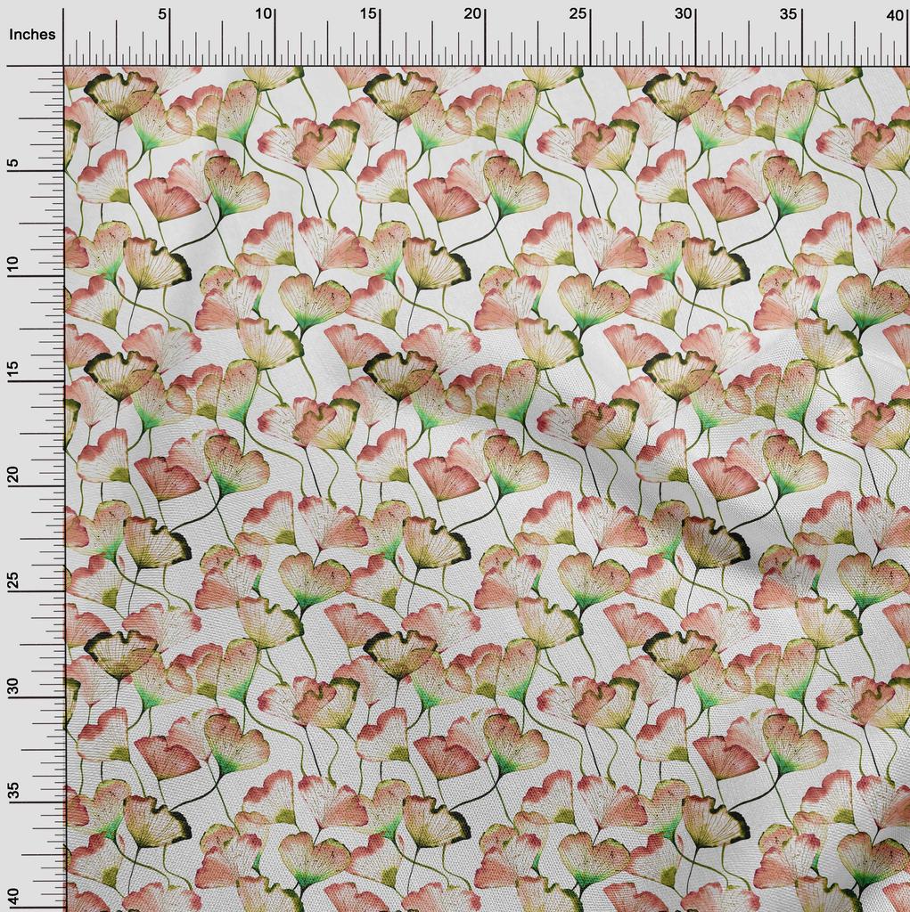 oneOone Cotton Flex Peach Fabric Flower Watercolor Quilting Supplies Print Sewing Fabric By The Yard 40 Inch