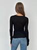 Autumn 2024 European & American Style Women's Slim Fit Solid Color Bell Sleeve Top
