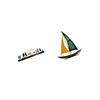 Deer Wall Iron Sailboat Sculpture Hanging Ornament for Garden Fence Outdoor Indoor Porch Tabletop