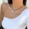Simple geometric love hollow pendant necklace hip-hop sweet and cool irregular versatile necklace