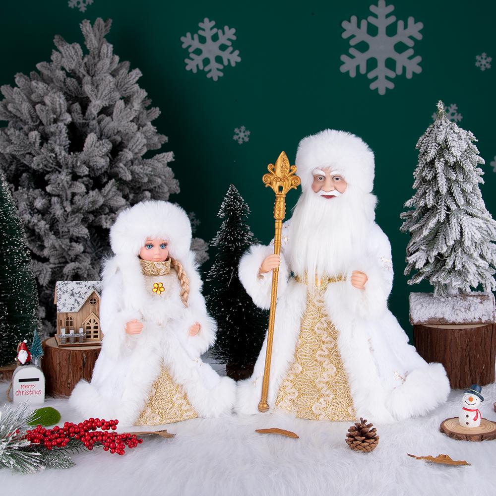 30/40cm Santa Claus Decoration Christmas Tree Ornaments Santa Claus Doll Grandpa and Grandma New Year Home Decoration Happy NewYear