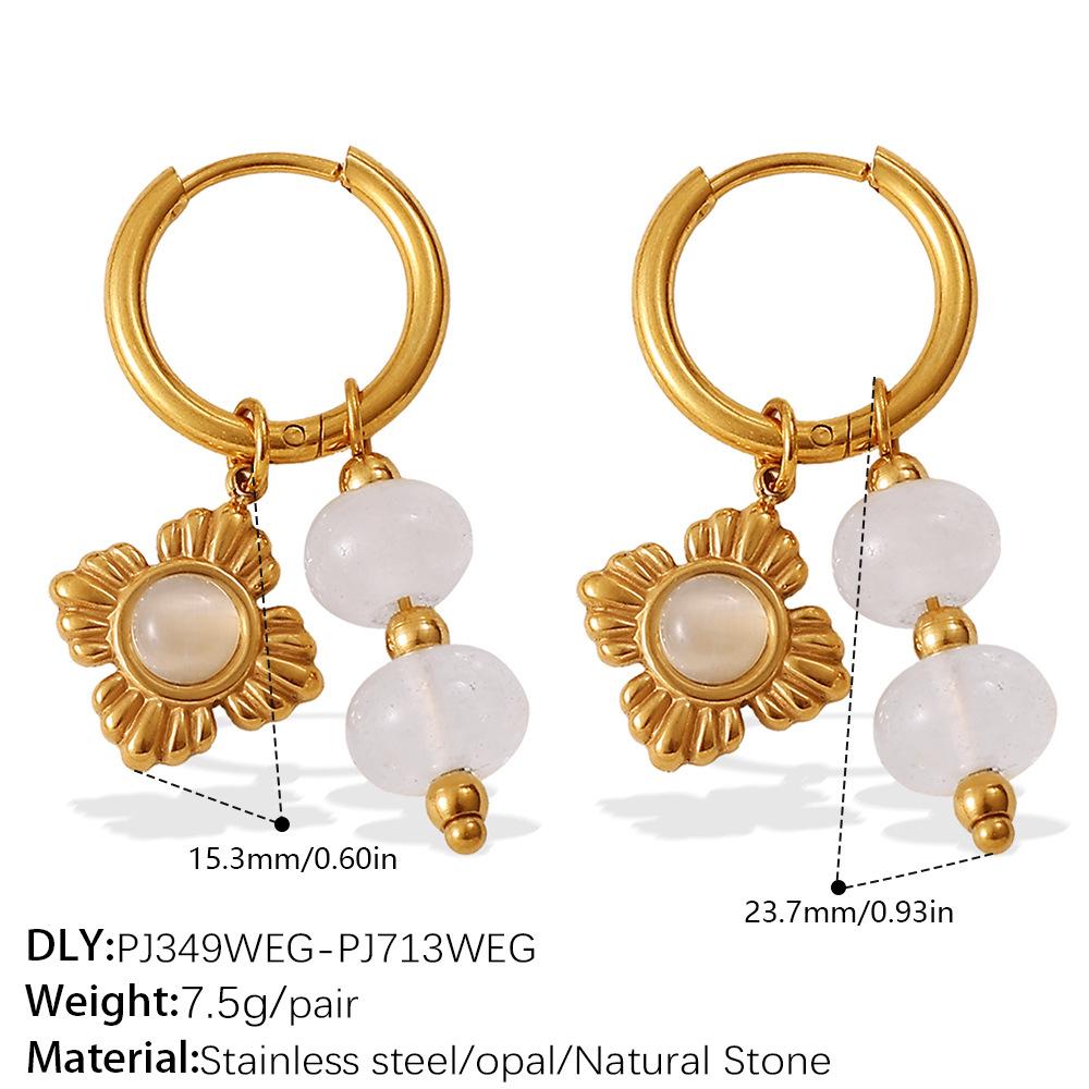 Sweet Wind Diy Cross Pearl Pendant Earrings Stainless Steel Gold Plated Diamond Jewelry