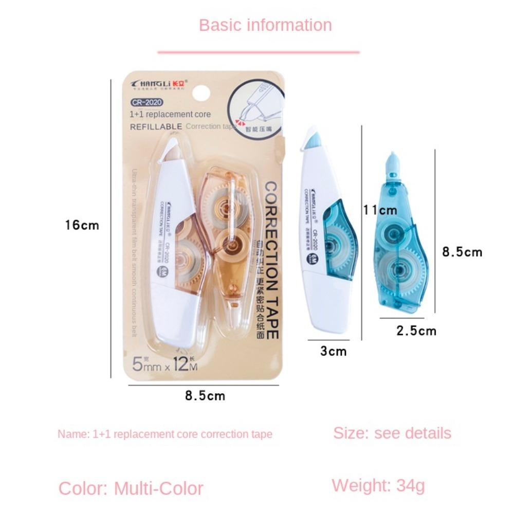 Double-sided Correction Tape Mini Refillable Dot Glue Tape Altered Tool Portable Adhesive Applicator Office School Supply