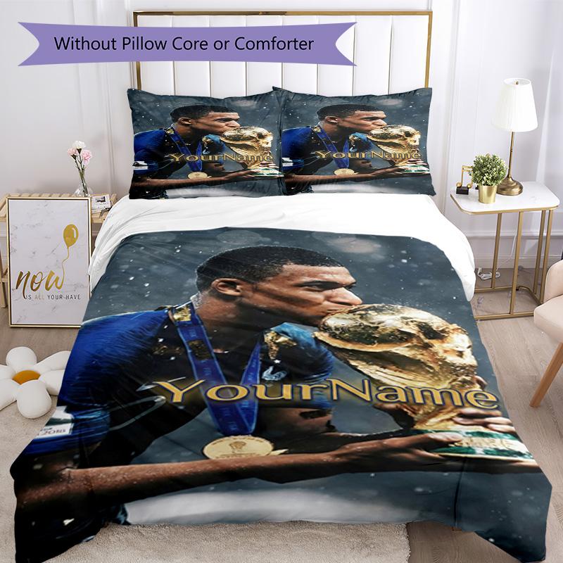 Mbappe 199 Customize your name Bedding Set Breathable Duvet Cover with Pillowcases Home Decoration Birthday Gift