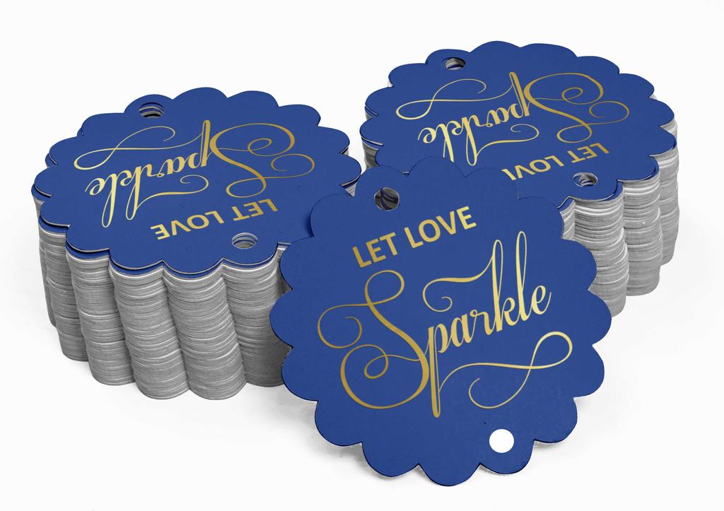 Inkdotpot 100 Pack Let Love Sparkle Wedding Favor Paper Tags Craft Real Gold Foil Hang