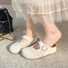 Thick-soled Inner Height Increase Mesh Birkenstock Shoes Bag Head Half Slippers Women's Summer Wear 2025 New One-pedal Single Shoes Sandals