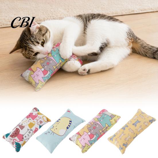 Chew And Scratch Cat Toy Cuddle Pillow Toy, Catnip with Silver Vine, Crinkle Kitten Kicker Soft Cute Print Snuggle for Indoor Cats Biting Kicking