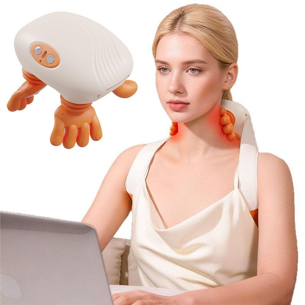 Portable Bionic Finger Neck Shoulder Massager Heated Massage Deep Tissue Massager  Office Use