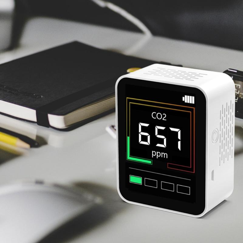 Professional Air Quality Monitor CO2 Detector Real-Time Reading Multifunctional Air Pollution Tester for Greenhouse