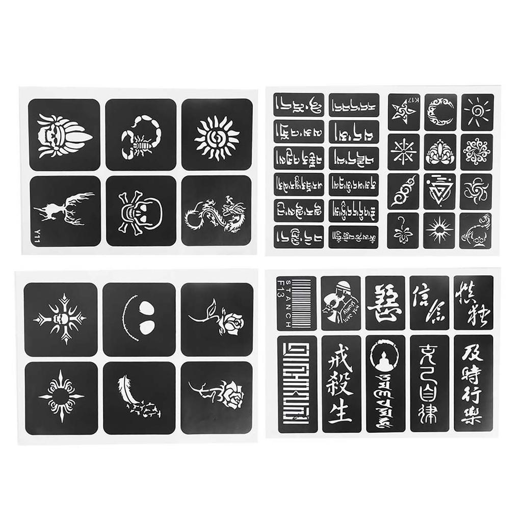 Semi Permanent Small Tattoo Stencil Airbrush Temporary Templates