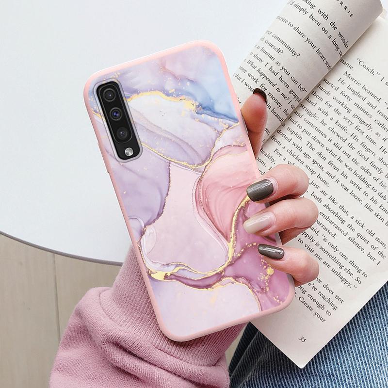 Case For Samsung Galaxy A50 A30S A50S A70 A51 A71 Cover Protective TPU Fundas Fashion Marble Stone Texture Coque Capa Silicone