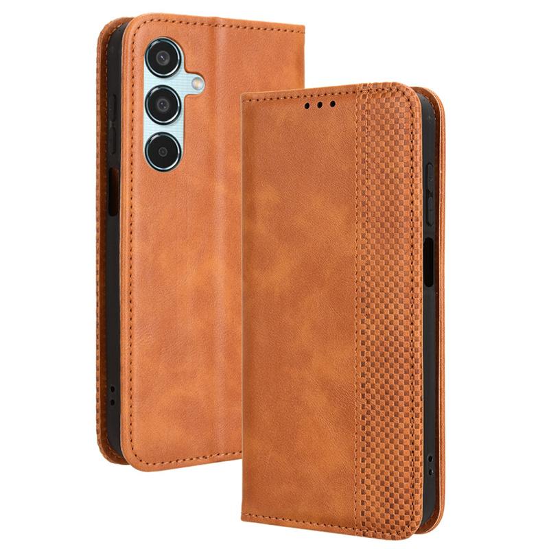 For Samsung Galaxy M35 5G leather retro self-attaching phone case Of For SM-M356B/DS case flip magnetic wallet cover