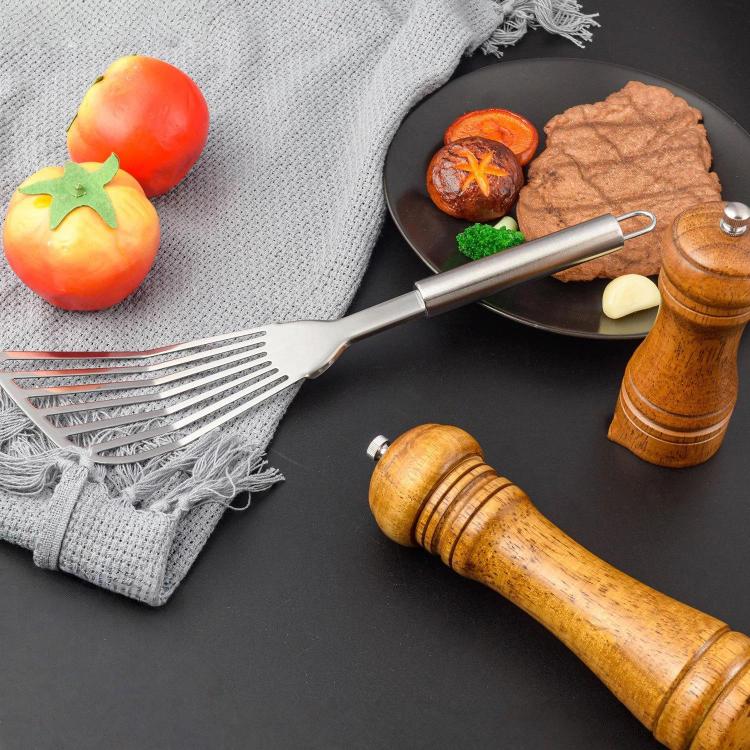 LsCook Household Stainless Steel Steak Fish Spatula Multi-Functional Slanted Strainer Spatula