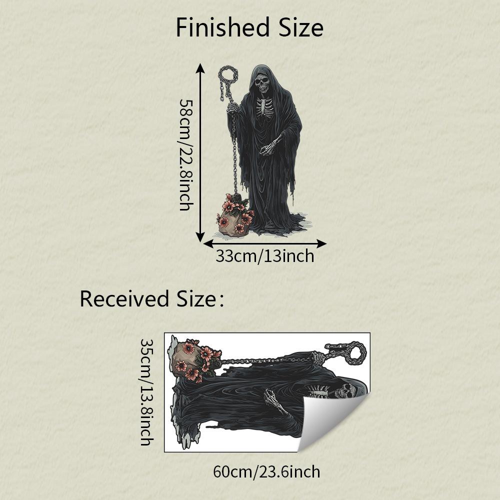 Halloween Creative Skeleton Man Trash Can Festive Atmosphere Decorative Stickers