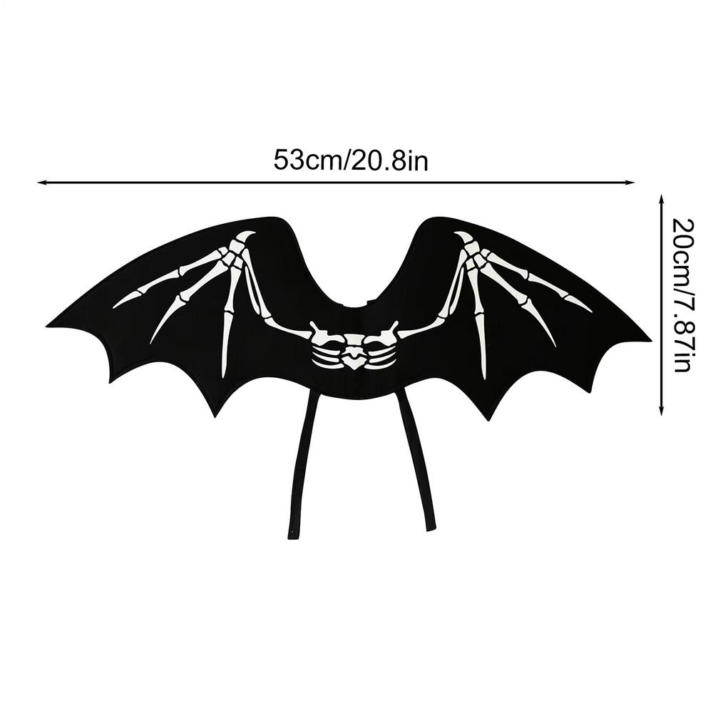 Fladdermusvingar Halloween Icke-vävda Festtillbehör Skelettmönster Vampyrfestpresenter för Karnevaler Maskerader Julteater