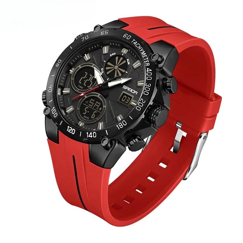 Top Fashion Men's Sports Watch Waterproof LED Analog Digital Dual Display Electronic Clock Stopwatch Men Quartz Wristwatch