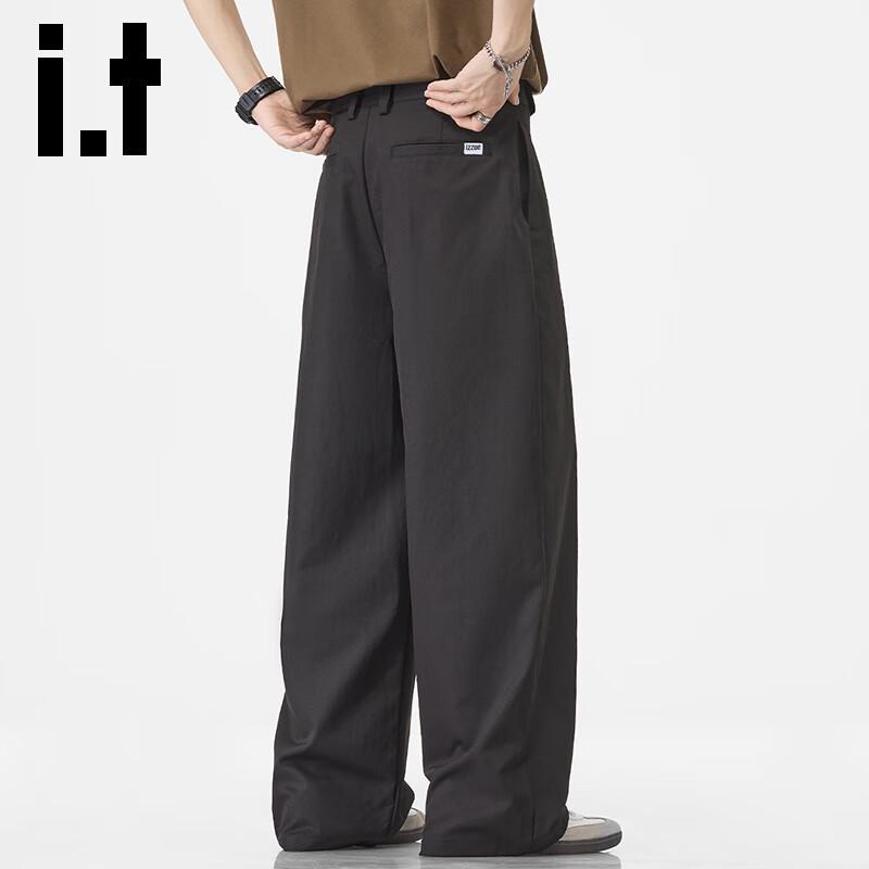 izzue it Men's American Retro Loose Straight Casual Trousers