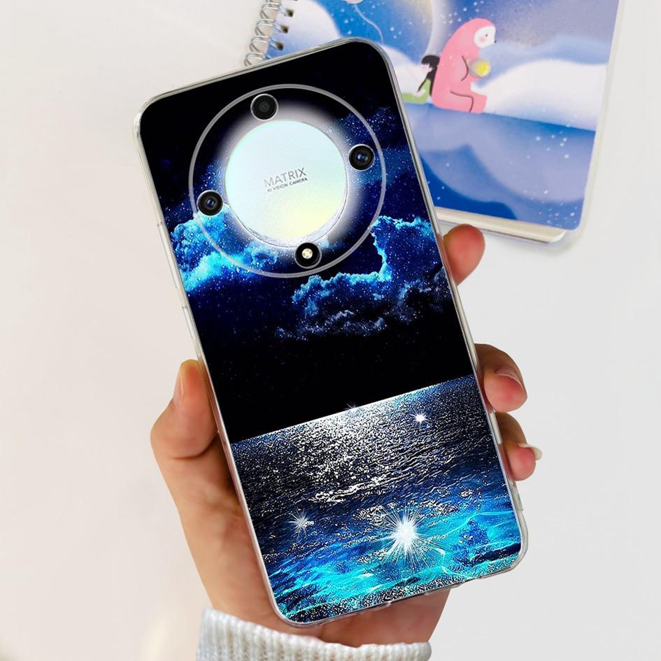 For Honor X9b 5G Case ALI-NX1 Popular Flower Soft Clear Silicon TPU Cover For Honor X9a RMO-NX1 HonorX9 ANY-NX1 Shockproof Funda