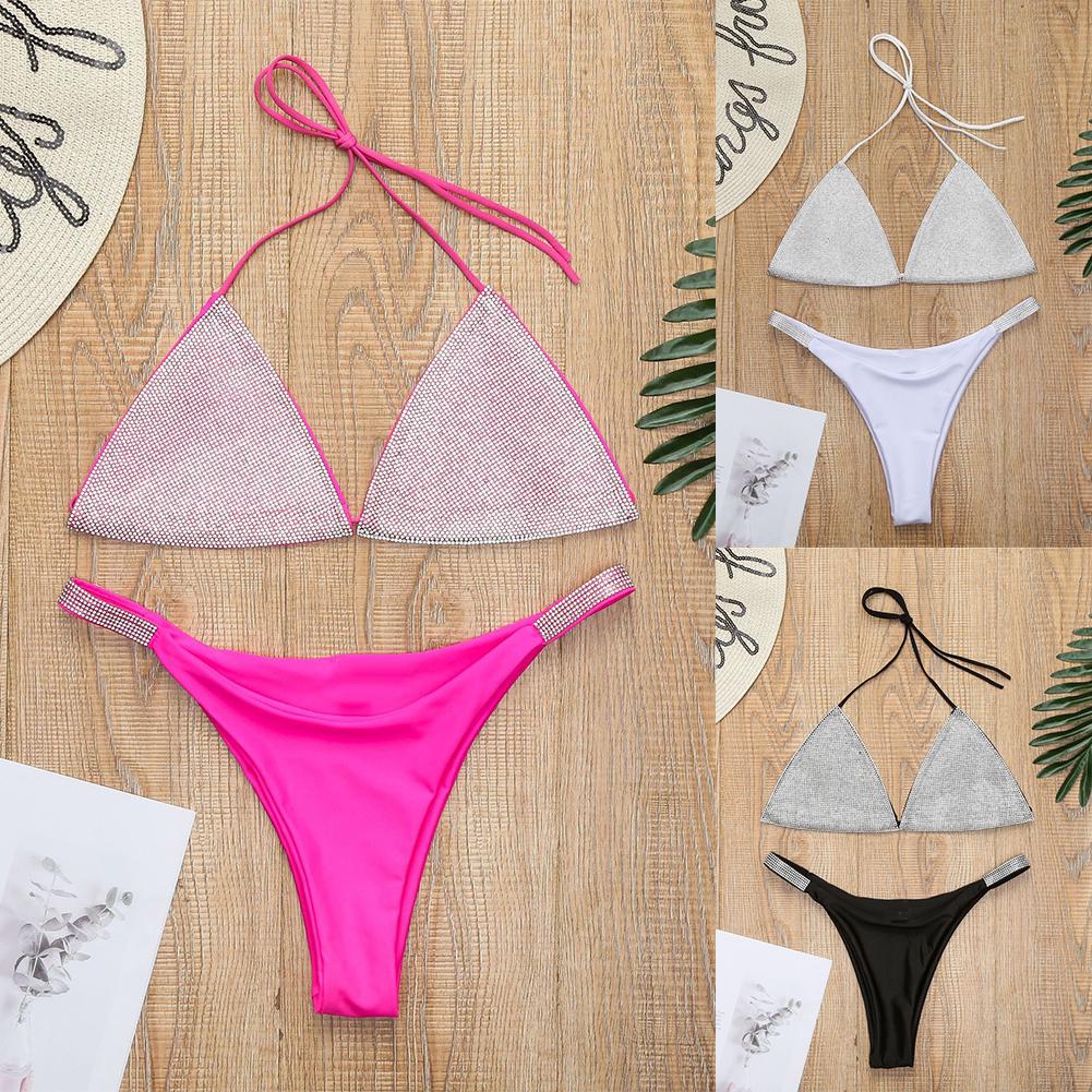 Bikini A Triangolo In Tessuto Stretch A Fantasia Crochet Multicolor 8 16 Anni 4giveness