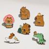 Zinc Zinc Alloy Animal Badge Duck Cartoon Pin Unique Capybara Brooch  Children's Day Gift