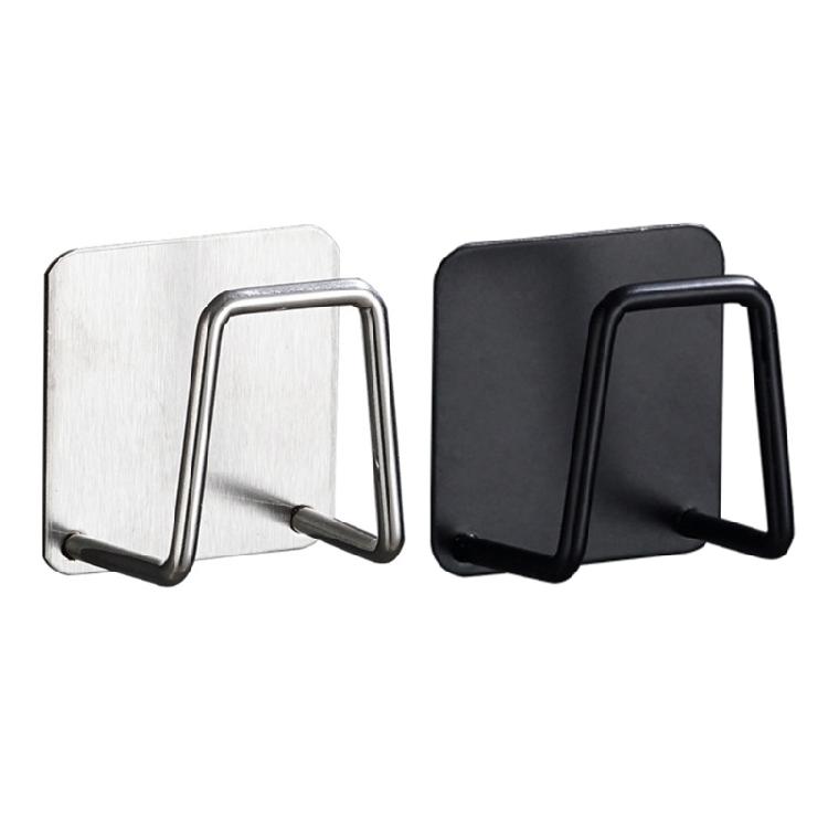 2Pcs Stainless Steel Sponge Drying Rack Easy Install Drainer Stand Wall Mounted Hook for Kitchenwares Sink Organizer