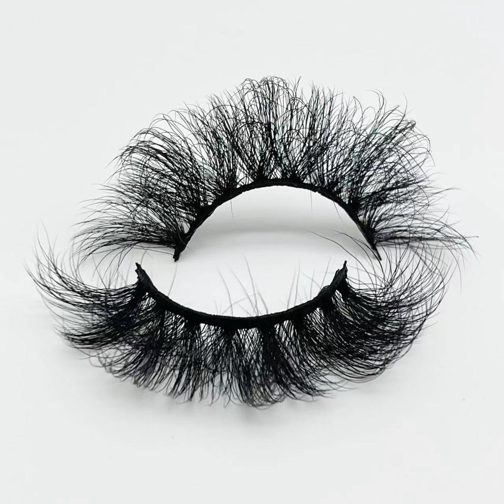 25mm Mink Eyelashes Russian Curly Eyelashes European And American Thick Messy Fried Hair False Eyelashes