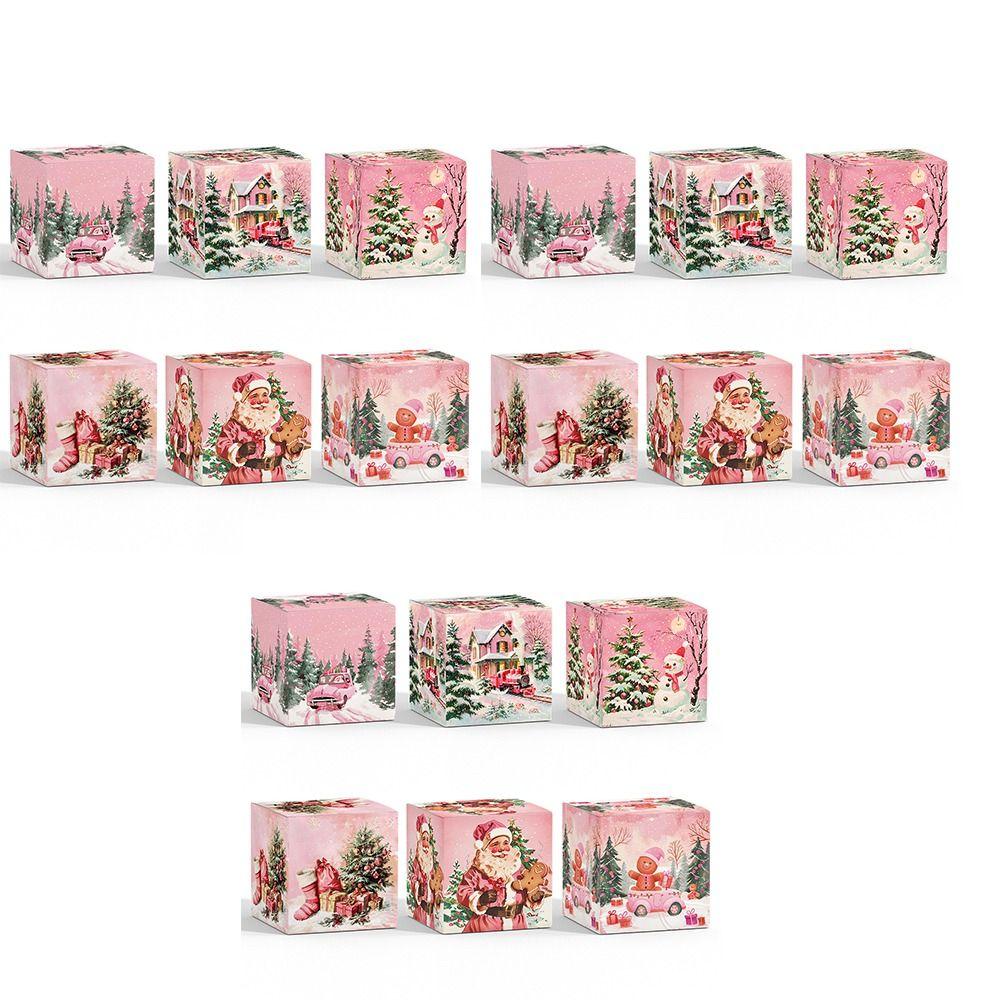 

18Pcs/set Santa Claus Cake Packaging Box Dust prevention Christmas Paper Packaging Bag Baking Style2