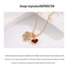 AG French Zircon & Diamond Heart Necklace - Mother-of-Pearl and Agate, Luxury Dog Design Clavicle Chain.