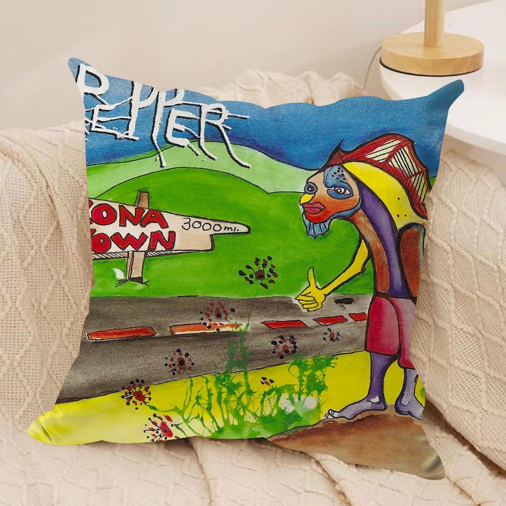 Hot Chili PPeppers Band Cushion Cover Soft Plush Fabric DoubleSided Printed Sofa Cushion Cover for All Seasons Home Decor Gift