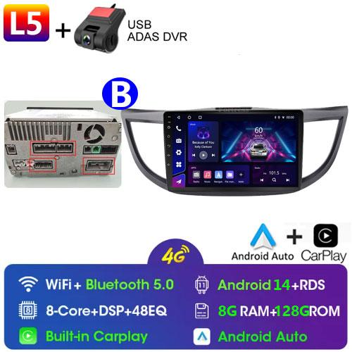 Android 14 For Honda CR-V CRV 2012 - 2015 GPS Carplay Auto Car Radio Multimedia Video Player Stereo WIFI 4G BT RDS 7862S