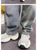 2025 Autumn High Street Loose Straight-Leg Jeans: Versatile Washed Punk Trousers