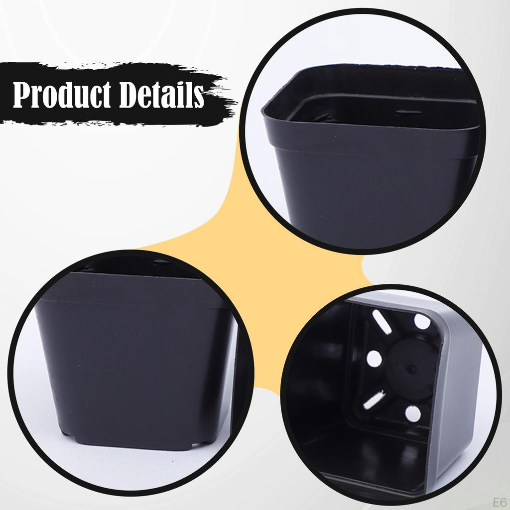 100 Bonsai Pots, Reusable Square , Flowers And with Drainage System, Suitable for Indoor Planting