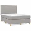 VidaXL Lit à sommier tapissier avec matelas Gris clair 140x200cm Tissu - Modèle 3142177