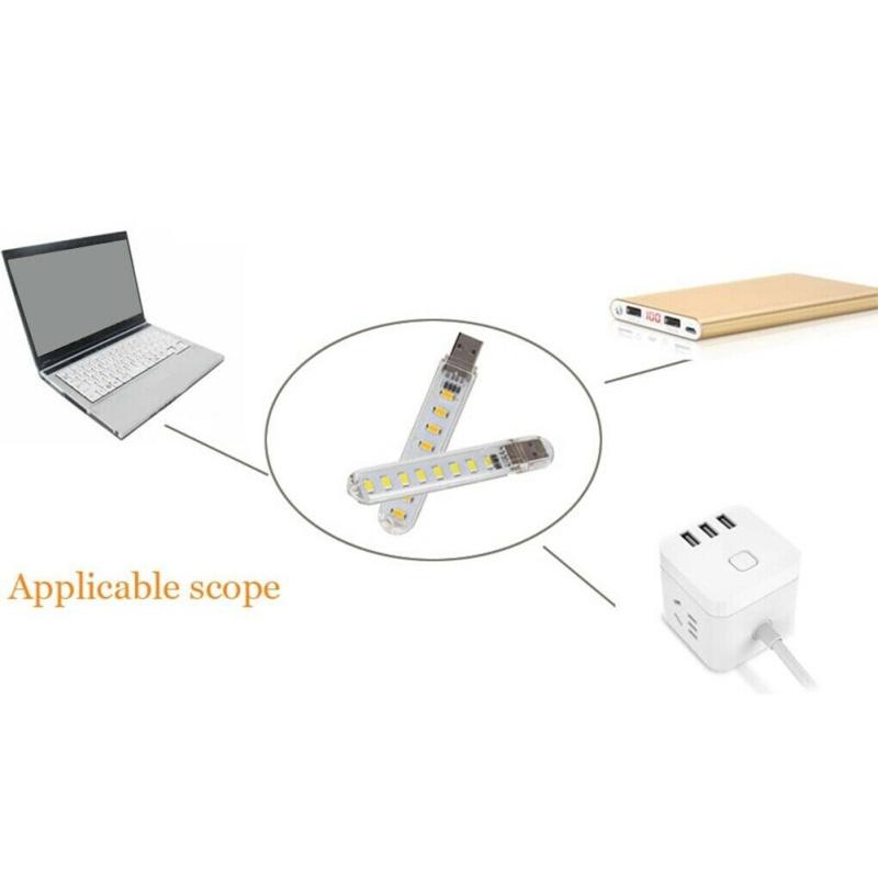 USB Taschen Mini Nachtlicht 8 LED Birne Tragbares Augenschutz Lichtbrett Beleuchtungs-Gadget