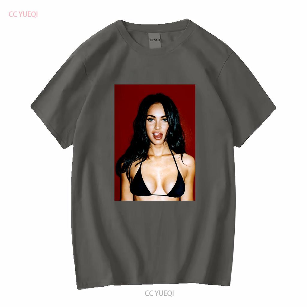 Megan Fox T Shirt Long or Short Sleeves Vintage Washed Casual Graphic Top For Everyday Wear Versatile Stylish Streetwear Homme
