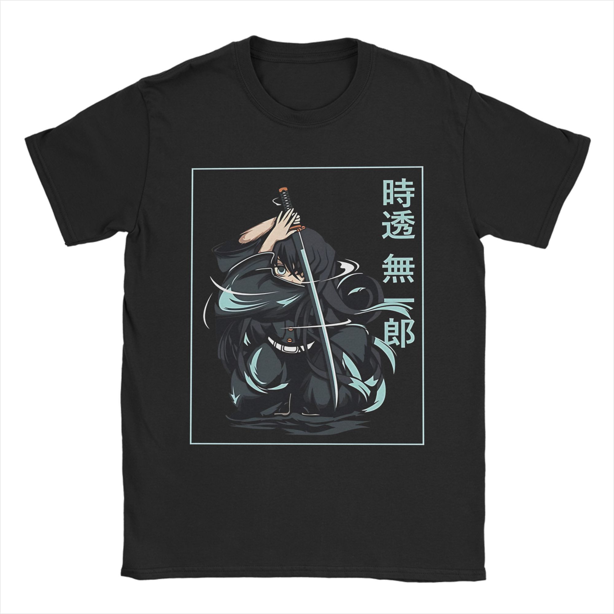 

Muichiro Tokito Kimetsu no Yaiba T-Shirt Men Cotton Tops Shirts Printed Demon Slayer Crewneck Short Sleeve 4XL