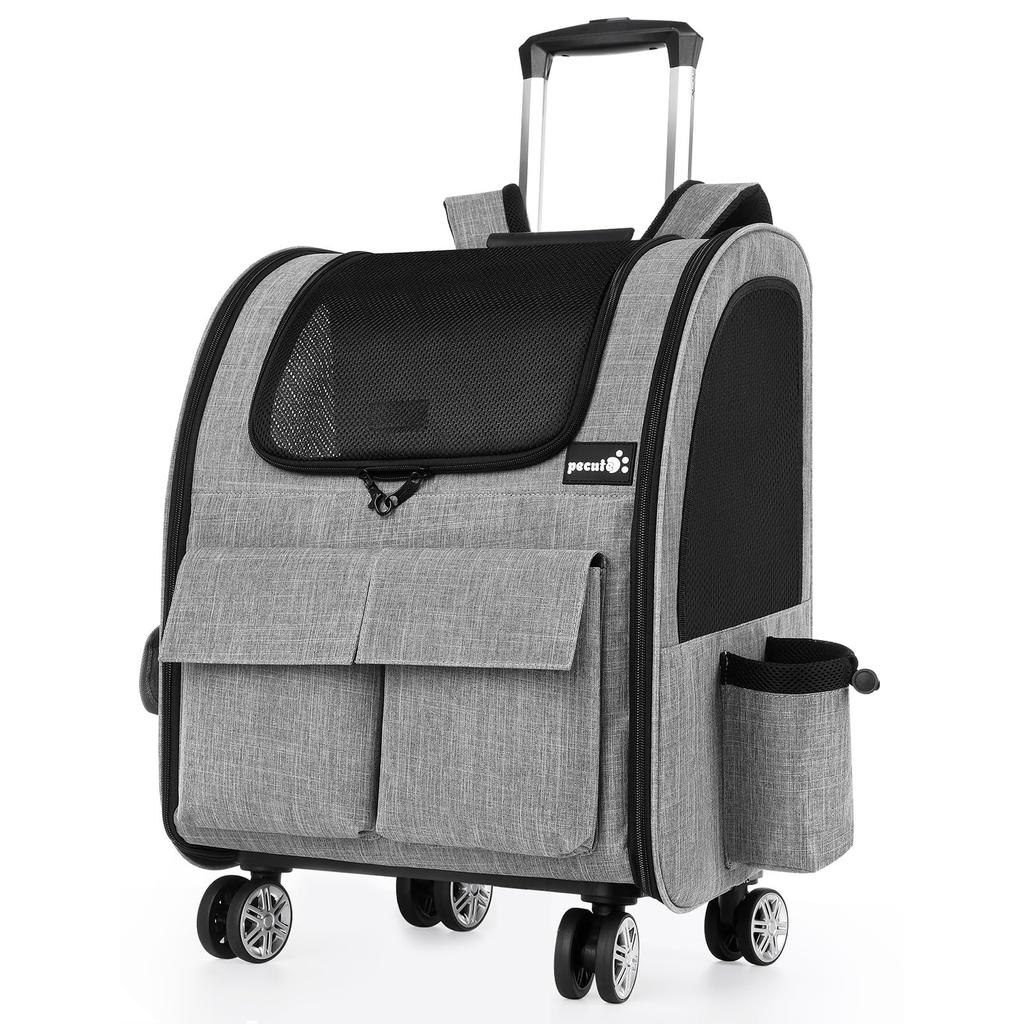 Pecute Kjæledyrbæresekk Kjæledyrbærer med Hjul for Kattebærer 3 Liten Kjæledyrbærer Avtakbar For Å Dra Til Katastrofeevakueringsbærer Katter,