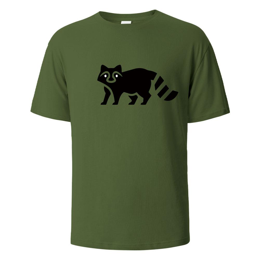 Little Raccoon Funny Printed Tshirts For Men 100Cotton Summer Breathable Comfortable Tops ShortSleeved Oneck Men Clothing