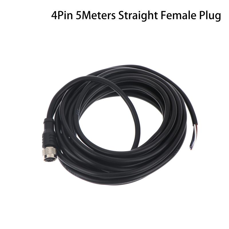 2/5Meters Aviation Plug Lead 4-pin Air Plug Cable With Straight Or Bend Female Head Used For M12 M18 Inductive Proximity Sensor