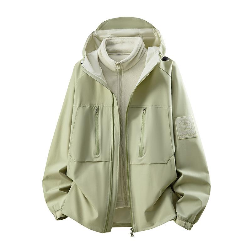 Jacket Jacket, Windproof and Waterproof In Autumn and Winter, Couple's Clothing, Fleece and Thickened Jacket, Two-piece Set